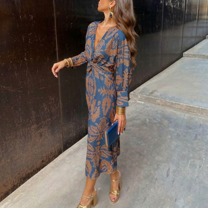 Isadora – Midi-Kleid mit künstlerischem Muster