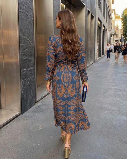 Isadora – Midi-Kleid mit künstlerischem Muster