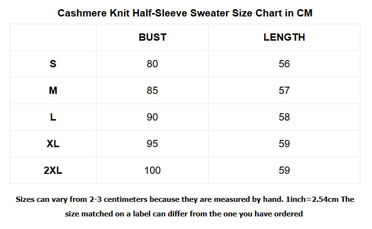Cashmere Knit Half-Sleeve Sweater