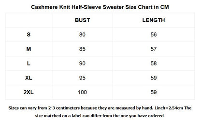 Cashmere Knit Half-Sleeve Sweater