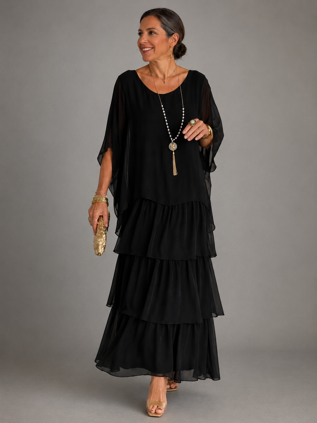 Lara | Elegantes Fließendes Maxikleid