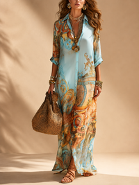Luisa | Mediterranes Maxi-Chemisierkleid
