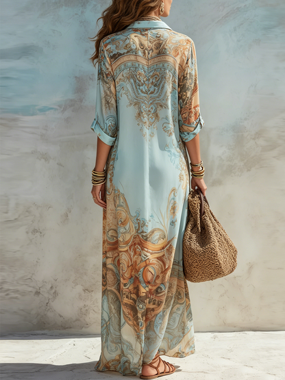 Luisa | Mediterranes Maxi-Chemisierkleid