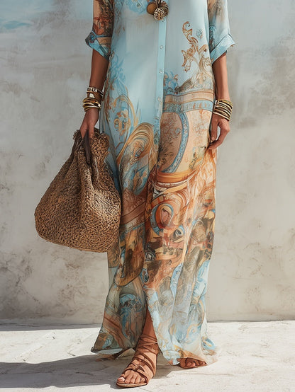 Luisa | Mediterranes Maxi-Chemisierkleid