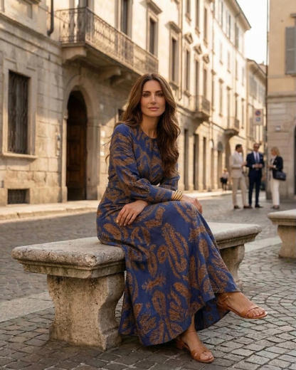 Isadora – Midi-Kleid mit künstlerischem Muster