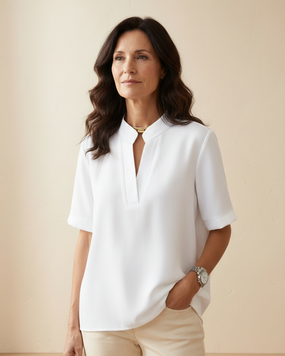 Léonie – Elegante Bluse mit strukturiertem Kragen